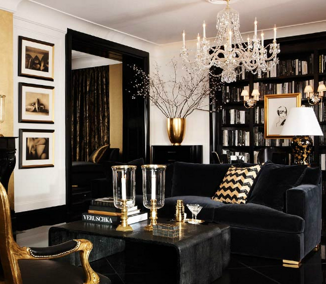 Decorating with black and gold - Ralph Lauren Home Gold collection