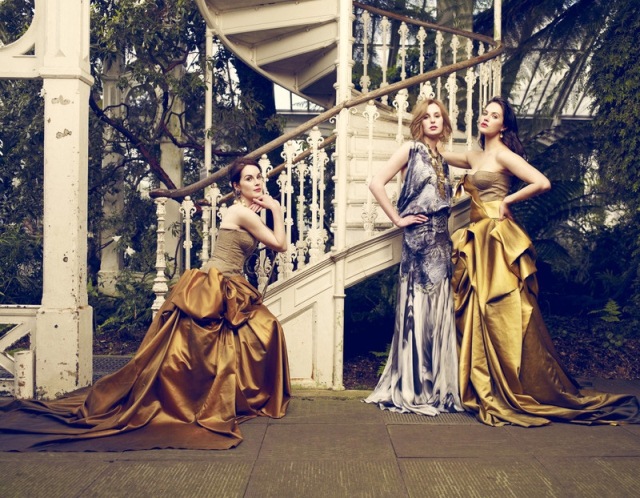Michelle Dockery Laura Carmichael and Jessica Brown-Findlay by Jason Bell for Vogue UK August 2011