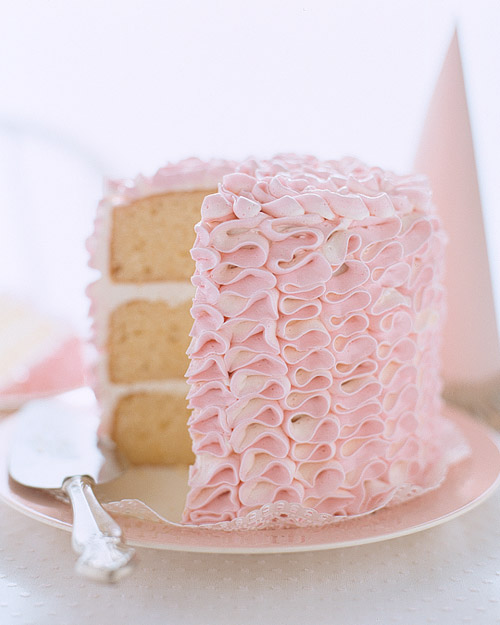 Baby shower ideas - Pink ruffle cake