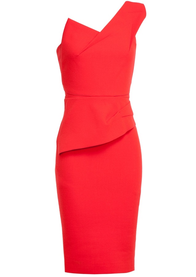 Red "Pernice" dress from designer Roland Mouret