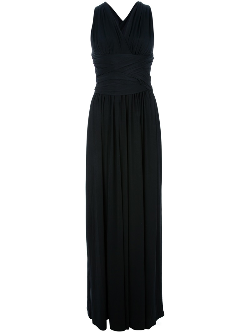 black grecian maxi dress