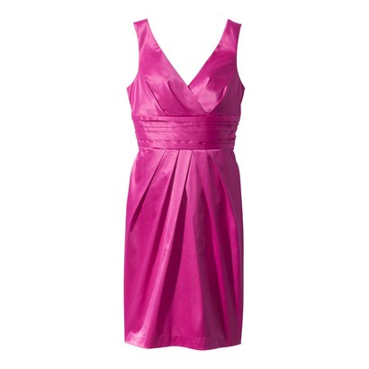 Hot pink cocktail dress from Target Plus Crossover V-Neck Sateen Dress ...