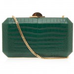 Elie Saab Rectangle Aligator Clutch Bag in green