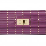 Elie Saab Twist Lock Structured Clutch in purple