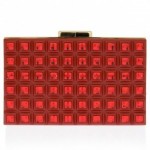 Elie Saab grid clutch in red