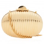 Elie Saab gold Oval Clutch Bag