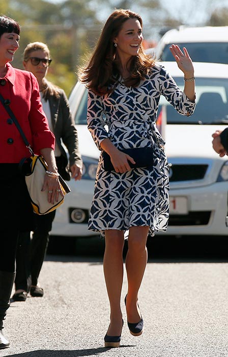SHOP THIS LOOK: Kate Middleton in Diane von Furstenberg blue and white ...