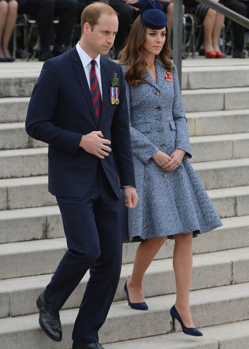 ROYAL TOUR: Kate Middleton wore an indigo twill Michael Kors swing coat ...