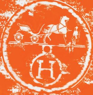 hermes orange horse scarf